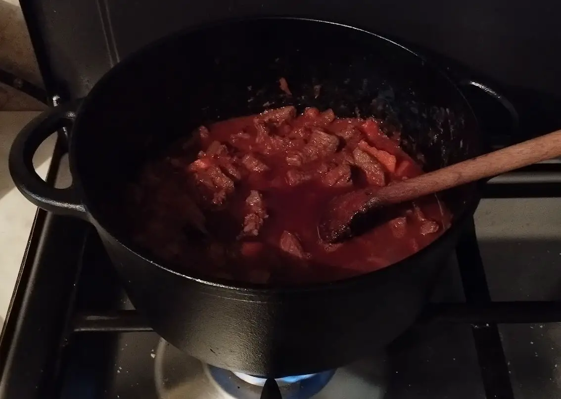 wine on meat